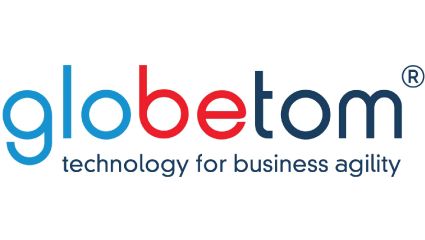 Globetom logo with tagline technology for business agility