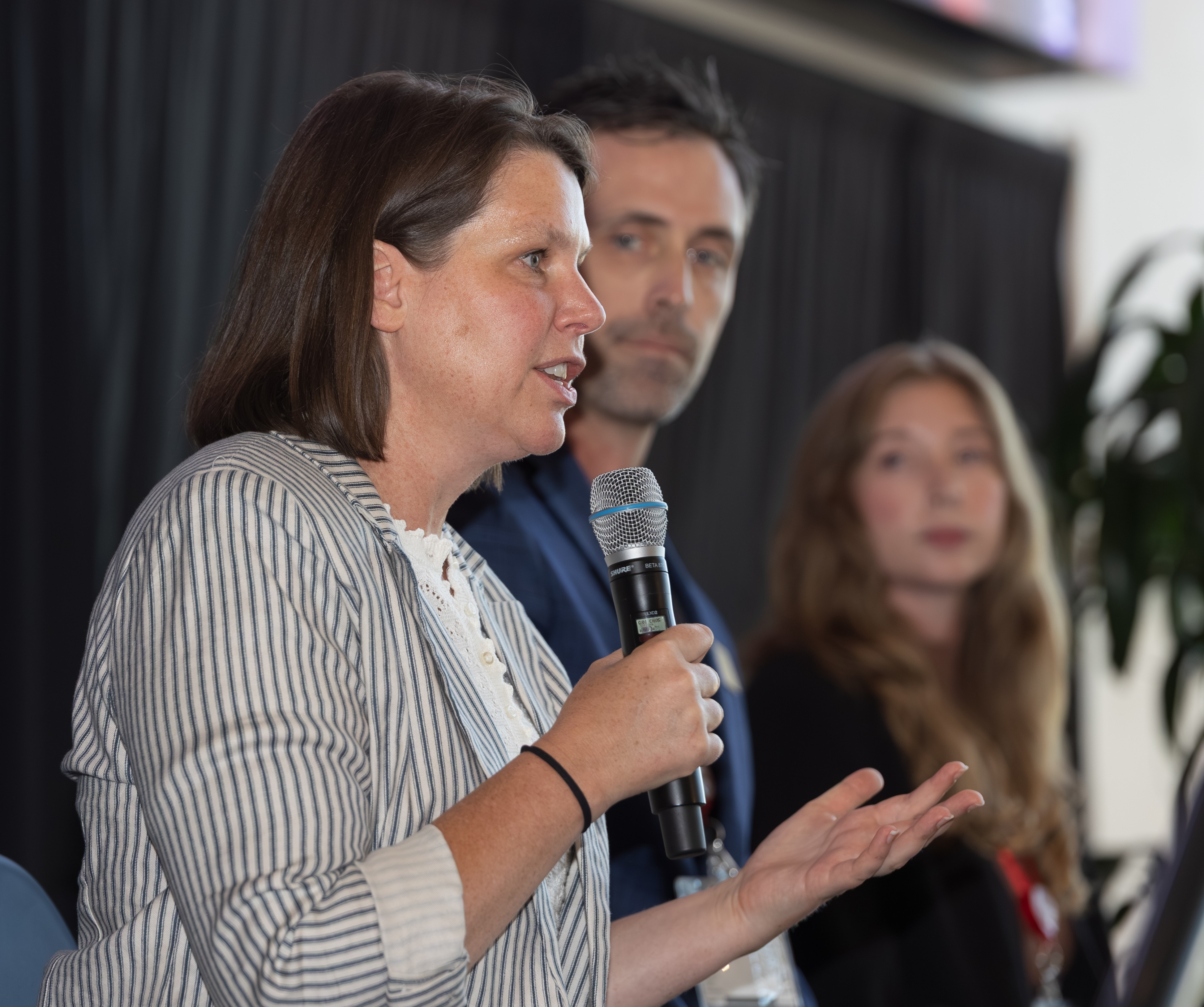A photo of Sarah Tuneberg speaking on the SIPA GovGrants panel