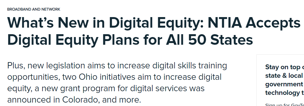 Screenshot of Government Technology headline announcing new Colorado grant program