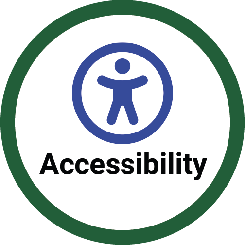 Accessibility icon inside green circle