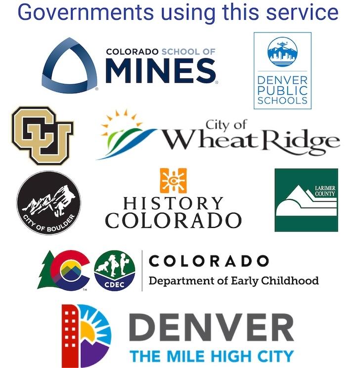 Governments using Propeller's services include Colorado School of Mines, University of Colorado, City of Wheat Ridge, City of Boulder, History Colorado, Larimer County, Colorado Department of Early Childhood and City and County of Denver