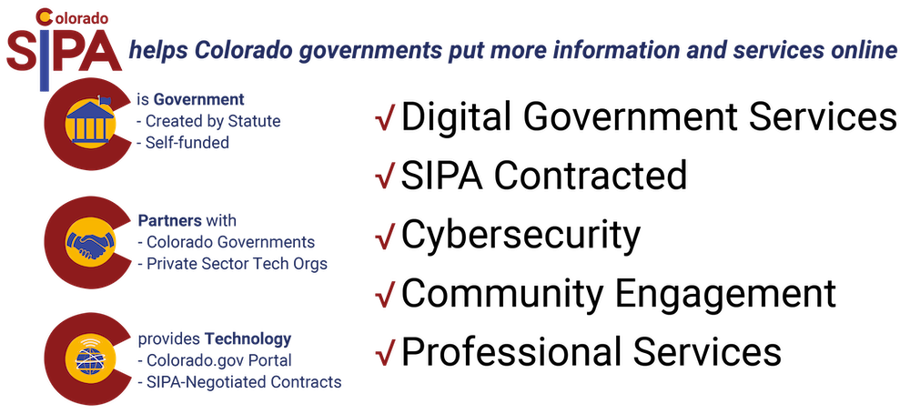 SIPA is government who partners with private sector tech companies to provide digital government solutions licensed professional services cybersecurity and community engagement