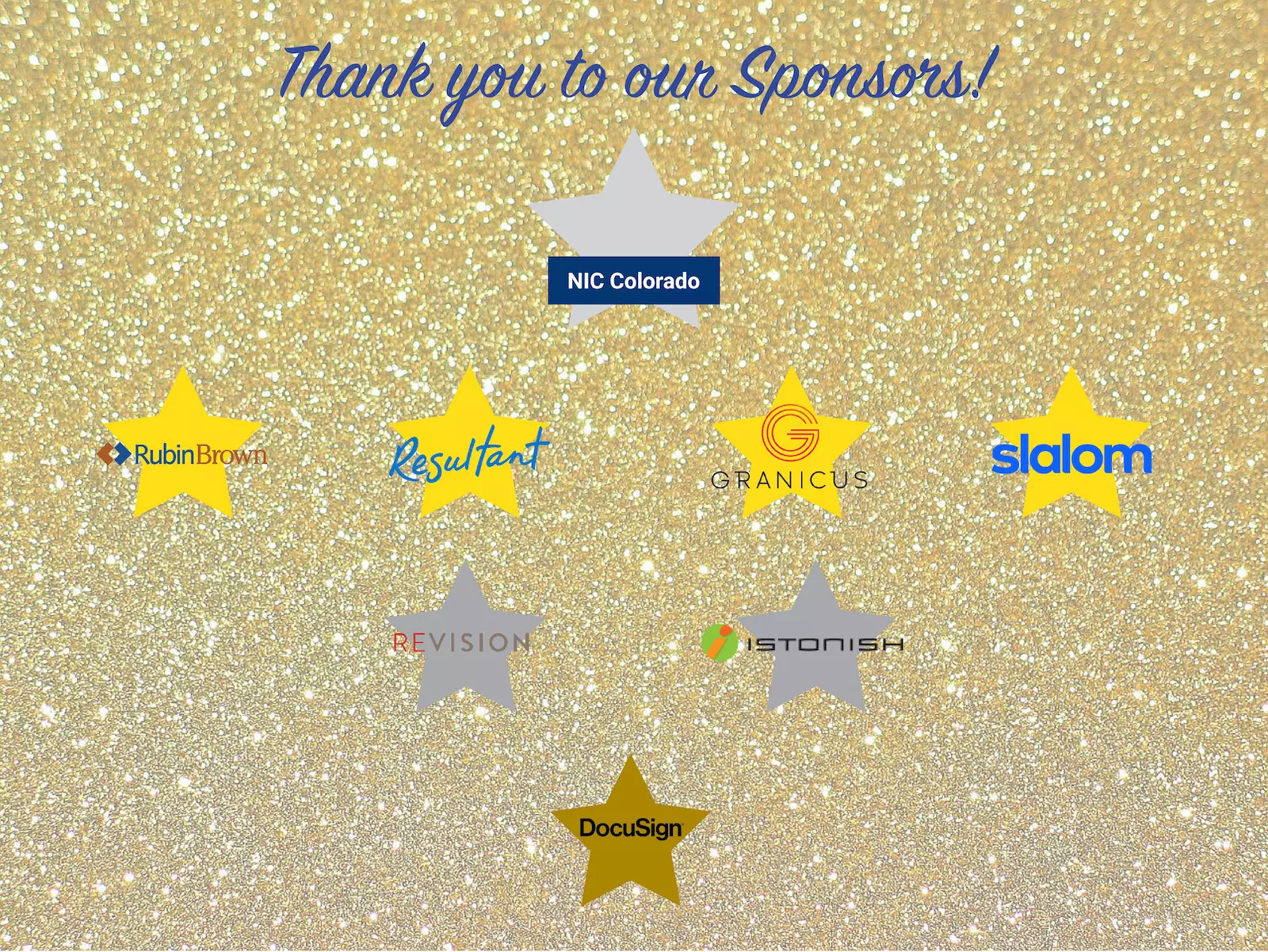 Thank You 2022 User Conference Sponsors NIC Colorado RubinBrown Resultant Granicus Slalom Revision Istonish DocuSign
