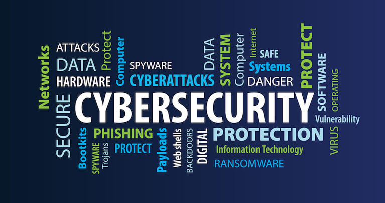 Cybersecurity protection word cloud